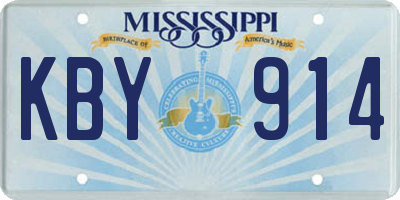 MS license plate KBY914