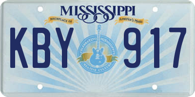 MS license plate KBY917