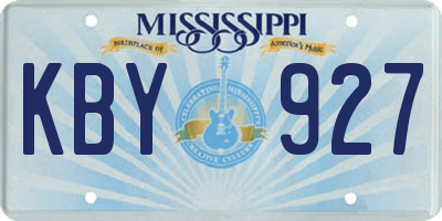 MS license plate KBY927