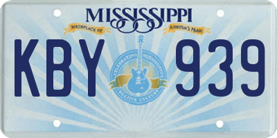 MS license plate KBY939