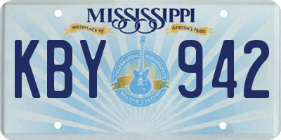 MS license plate KBY942