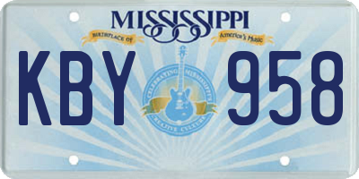 MS license plate KBY958