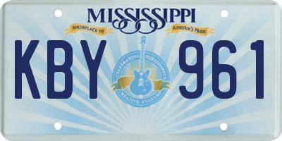 MS license plate KBY961