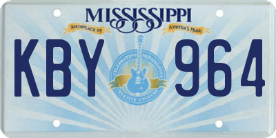 MS license plate KBY964