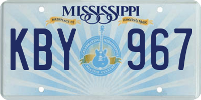 MS license plate KBY967