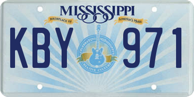 MS license plate KBY971