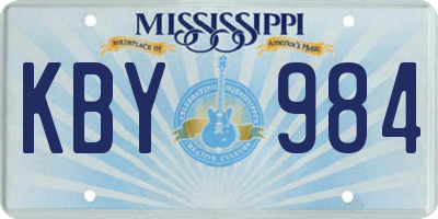 MS license plate KBY984