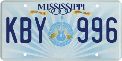 MS license plate KBY996