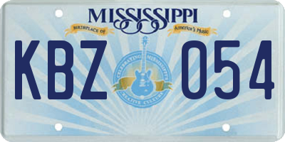 MS license plate KBZ054