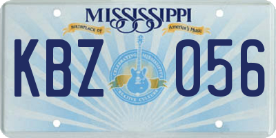 MS license plate KBZ056