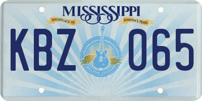 MS license plate KBZ065