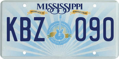 MS license plate KBZ090