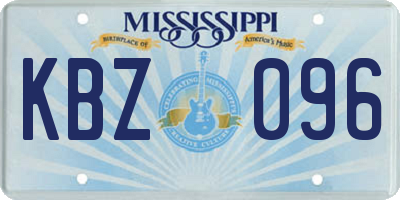MS license plate KBZ096