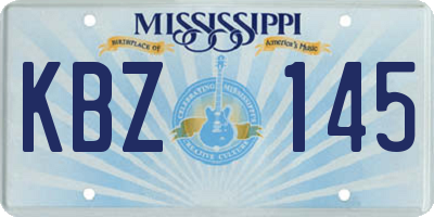 MS license plate KBZ145