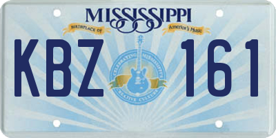 MS license plate KBZ161