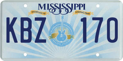 MS license plate KBZ170
