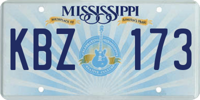 MS license plate KBZ173