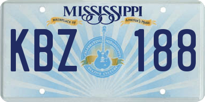 MS license plate KBZ188