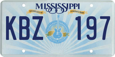 MS license plate KBZ197