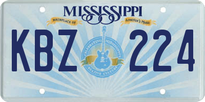 MS license plate KBZ224