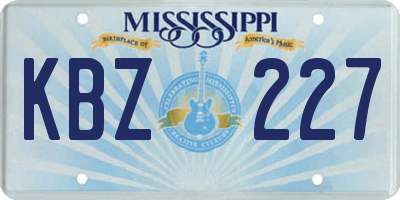 MS license plate KBZ227