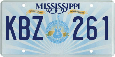 MS license plate KBZ261