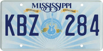 MS license plate KBZ284