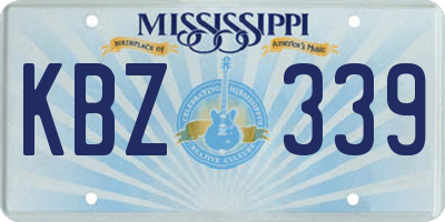 MS license plate KBZ339