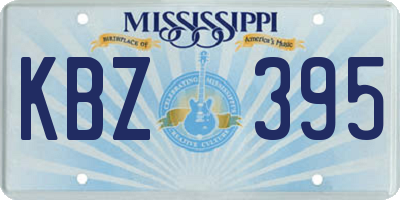 MS license plate KBZ395