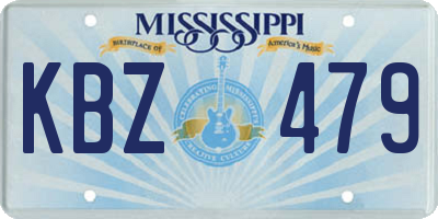 MS license plate KBZ479