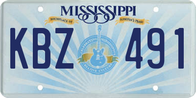 MS license plate KBZ491