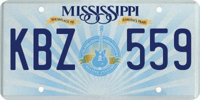 MS license plate KBZ559