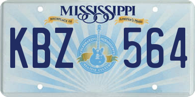 MS license plate KBZ564