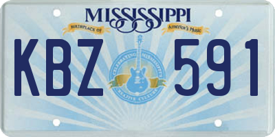 MS license plate KBZ591