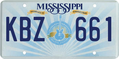 MS license plate KBZ661