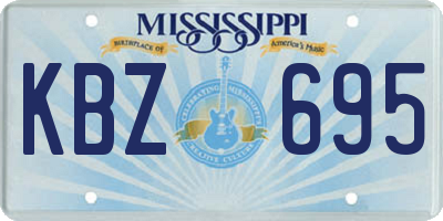 MS license plate KBZ695