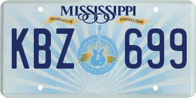 MS license plate KBZ699