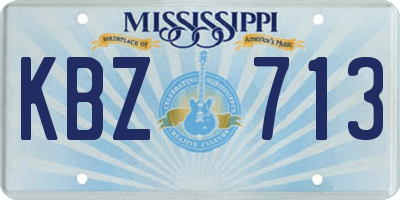 MS license plate KBZ713
