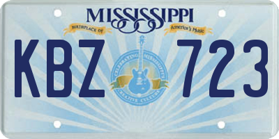 MS license plate KBZ723
