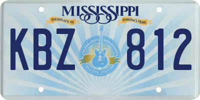 MS license plate KBZ812