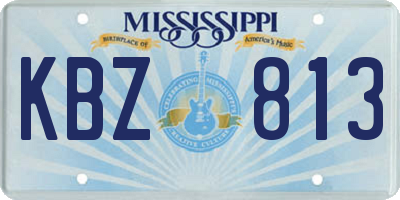 MS license plate KBZ813