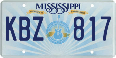 MS license plate KBZ817