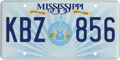 MS license plate KBZ856
