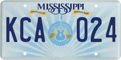 MS license plate KCA024