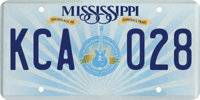 MS license plate KCA028
