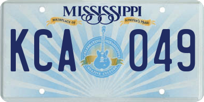 MS license plate KCA049