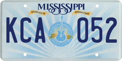 MS license plate KCA052