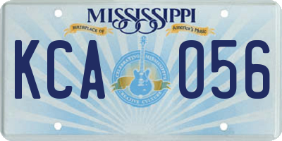 MS license plate KCA056