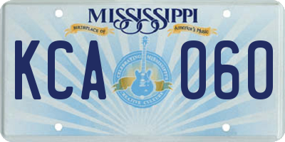 MS license plate KCA060