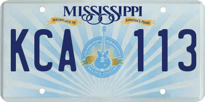 MS license plate KCA113